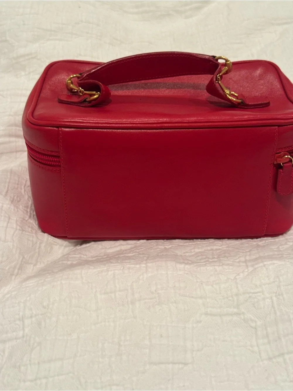 Vintage Gucci Red Leather Horsebit Vanity Case